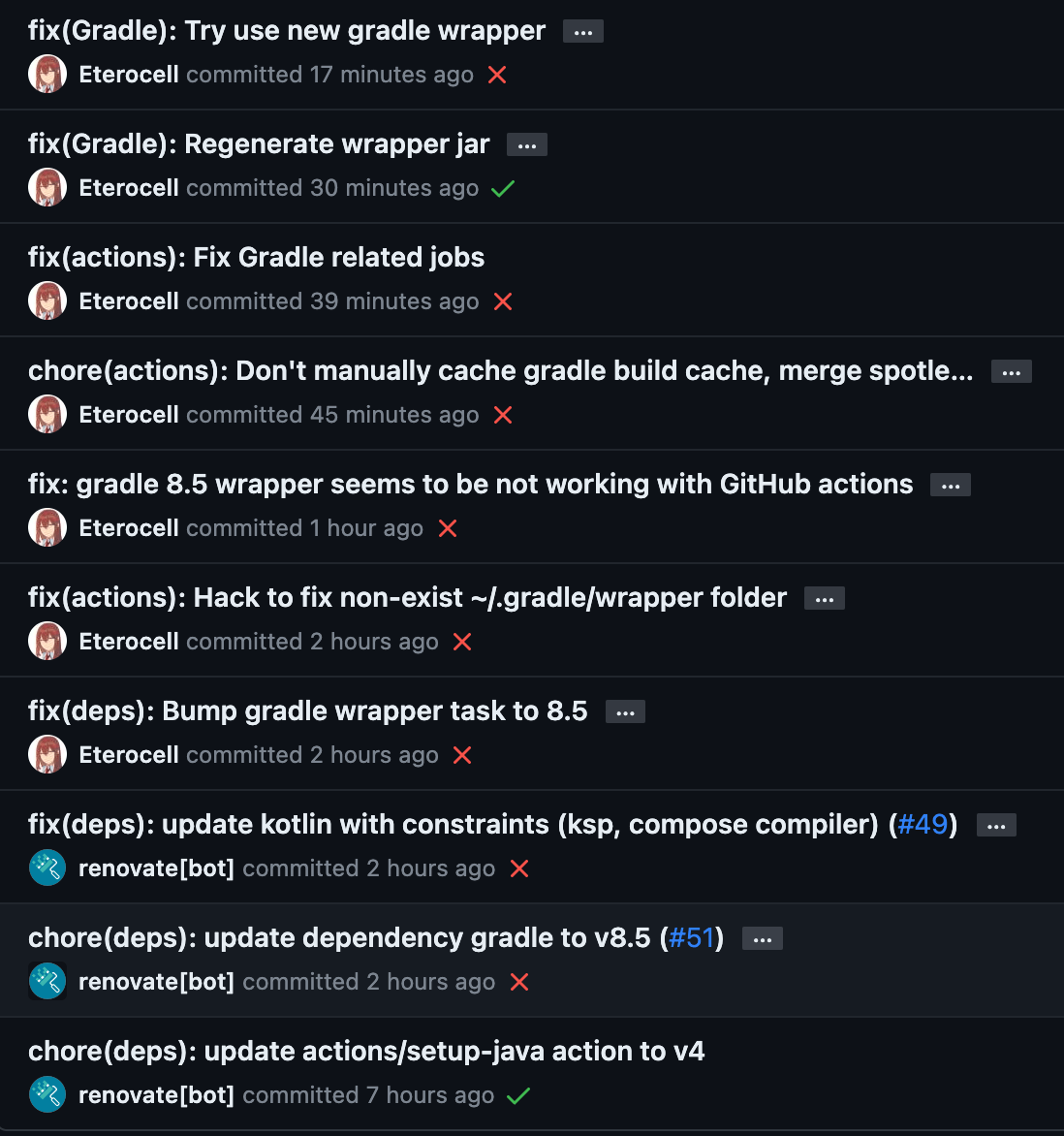 Failed Commits
